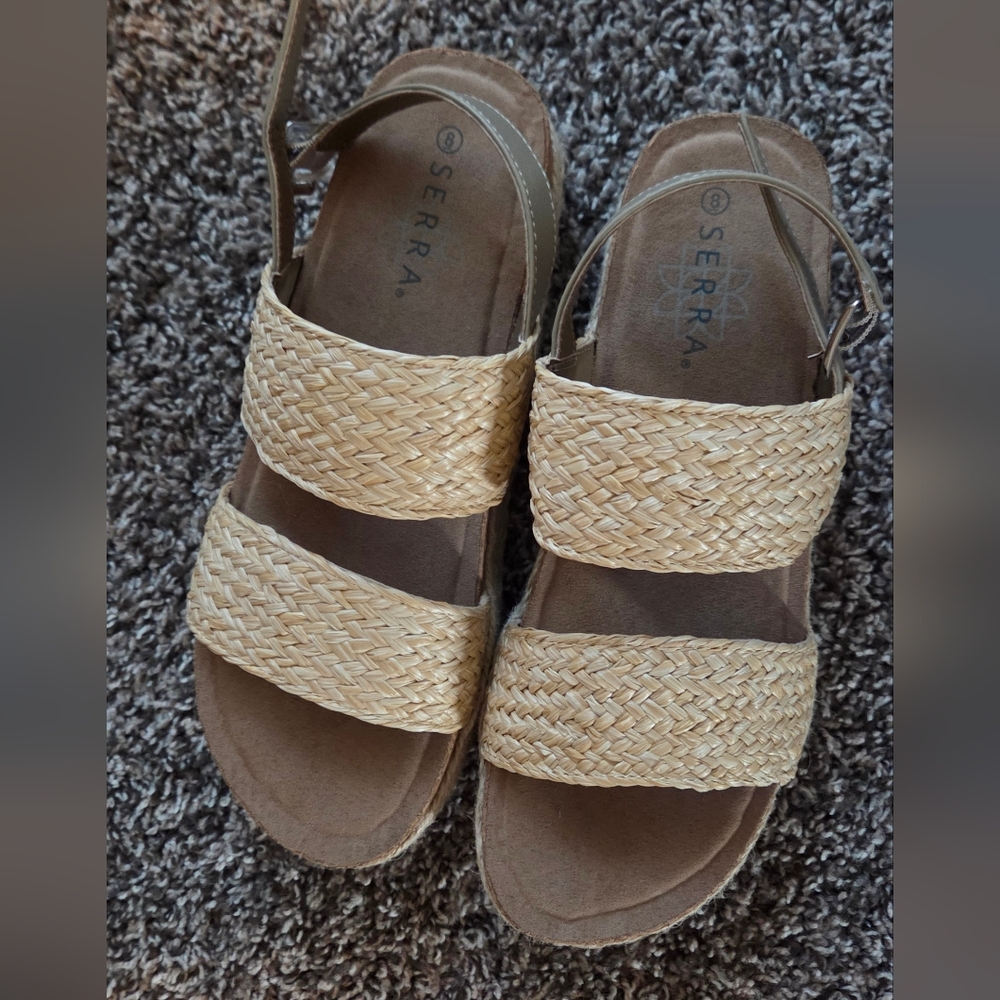 Serra Beige Woven Sandals